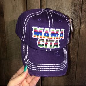 NWT “MAMA CITA” Purple Serape Distressed Ball Cap